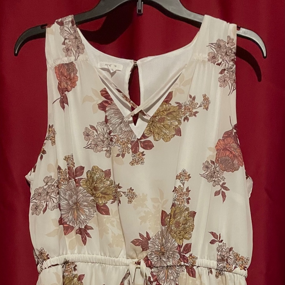 Flowy floral cream colored dress